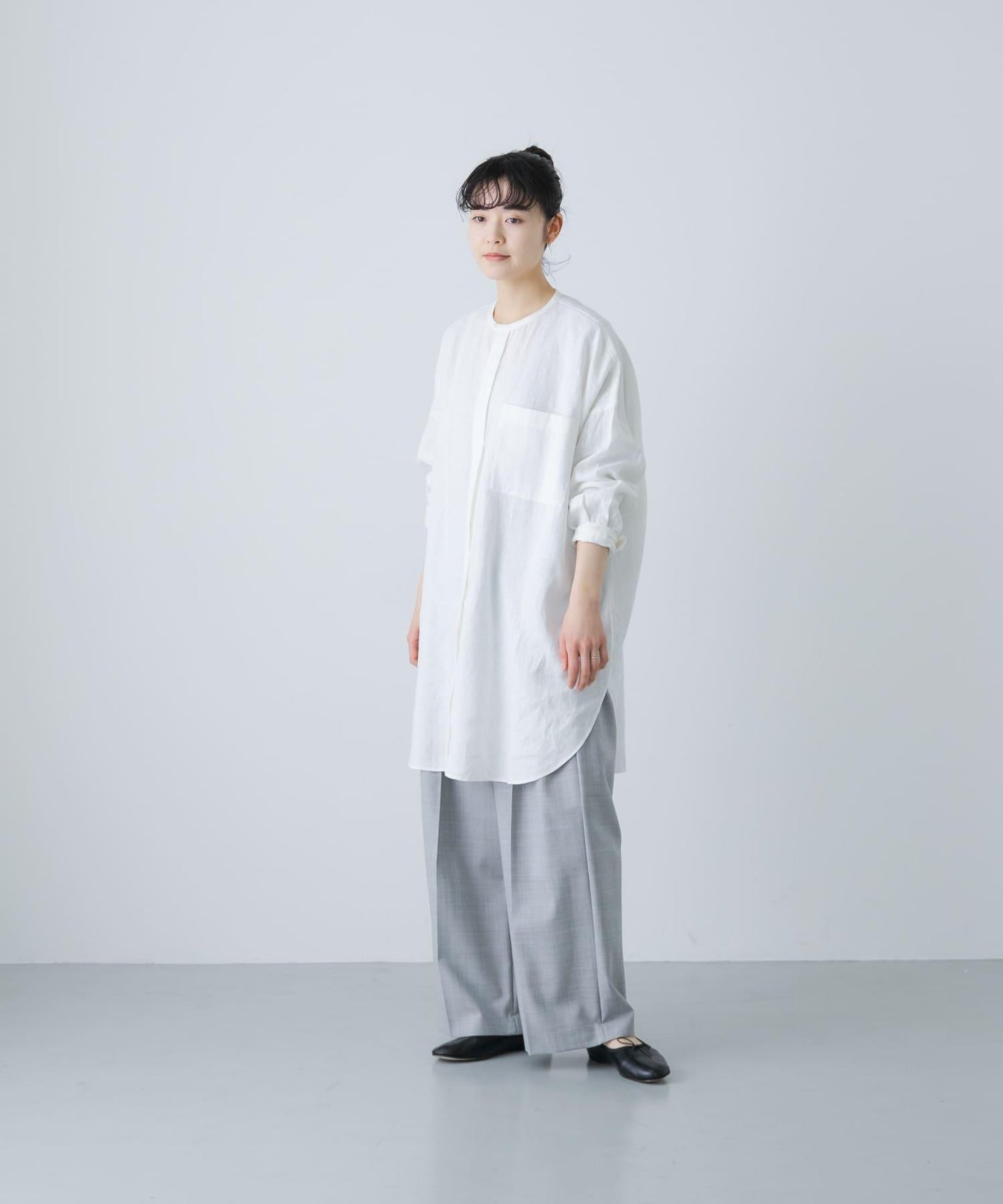 亞麻長款襯衫