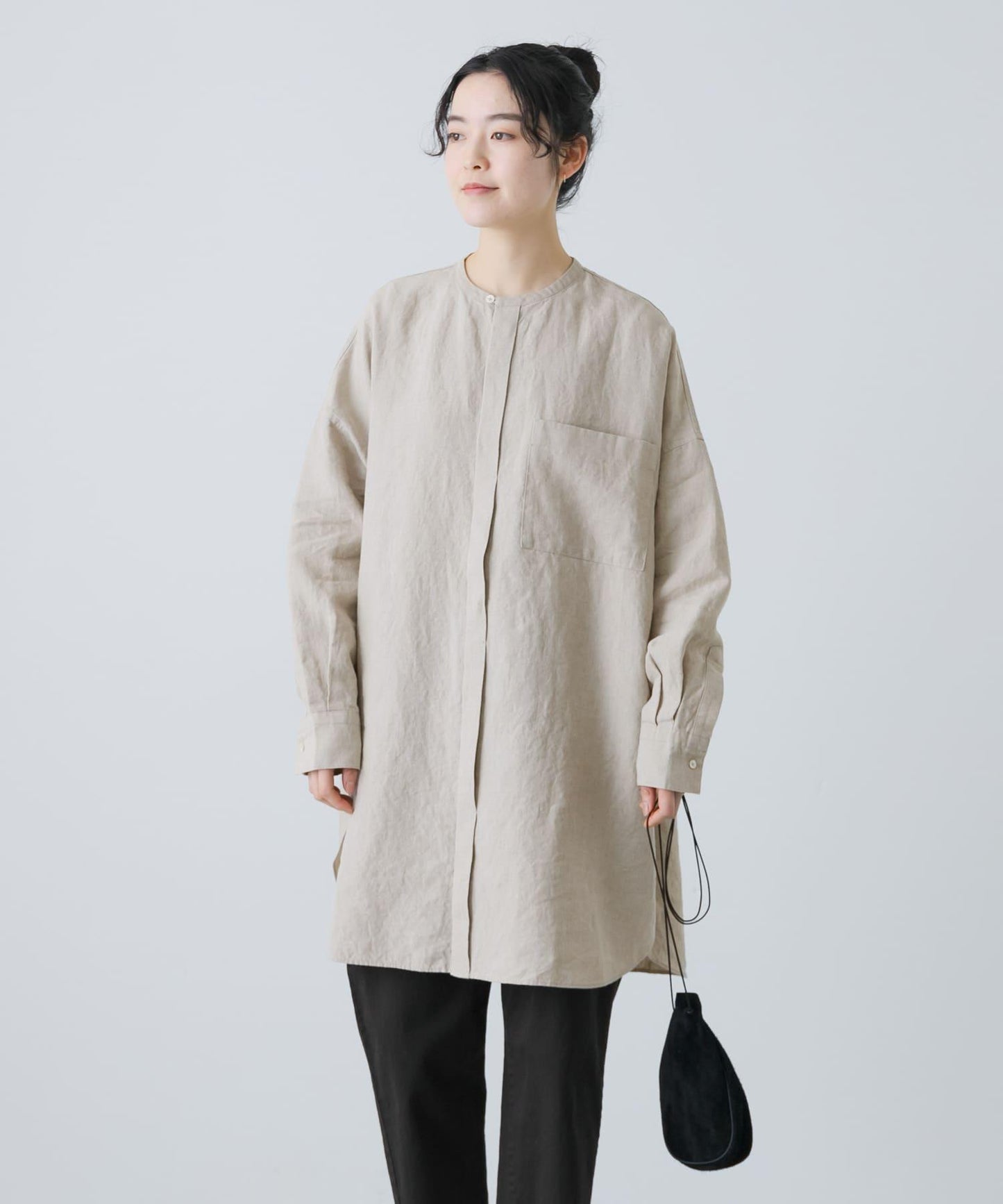 亞麻長款襯衫