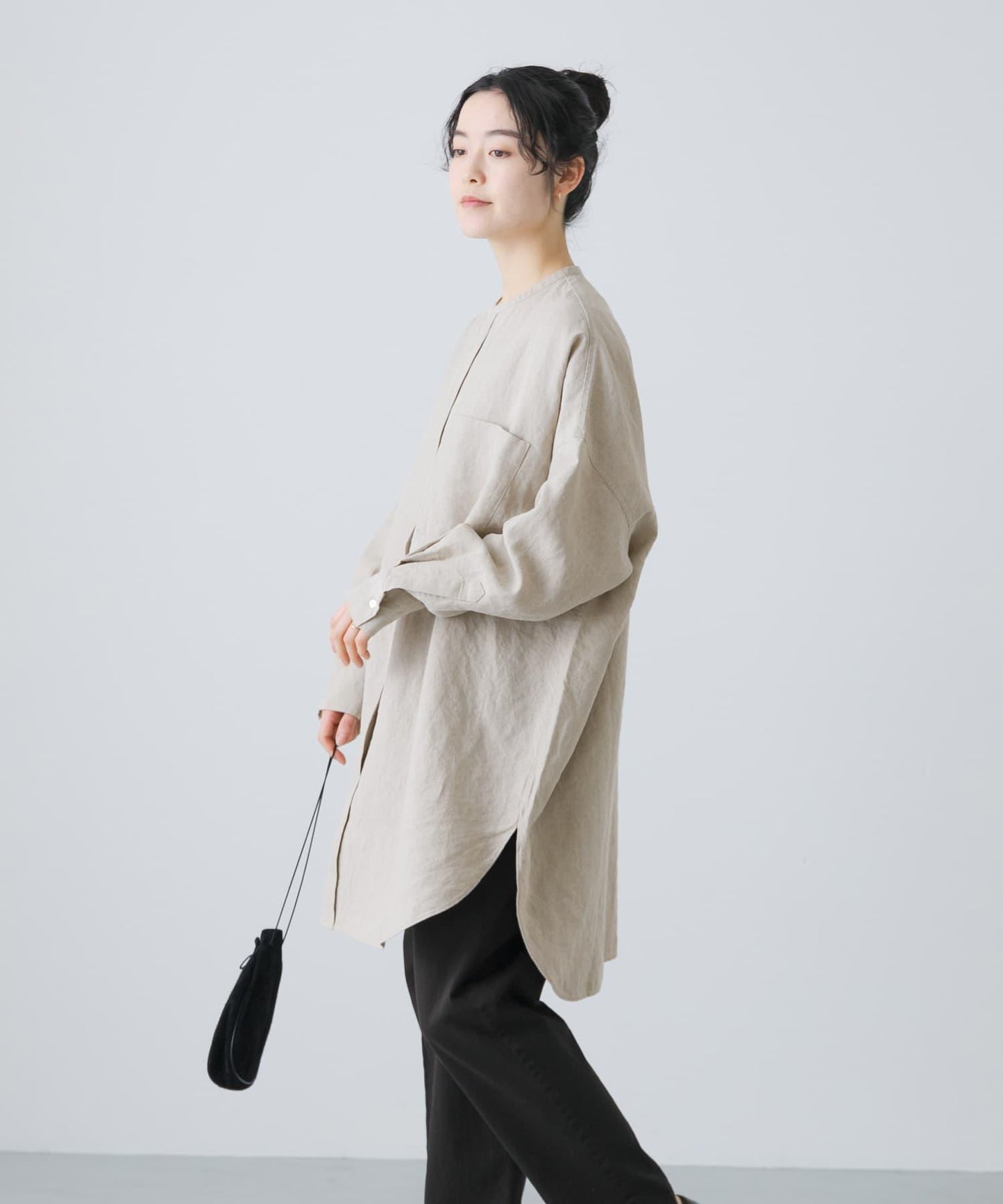 亞麻長款襯衫