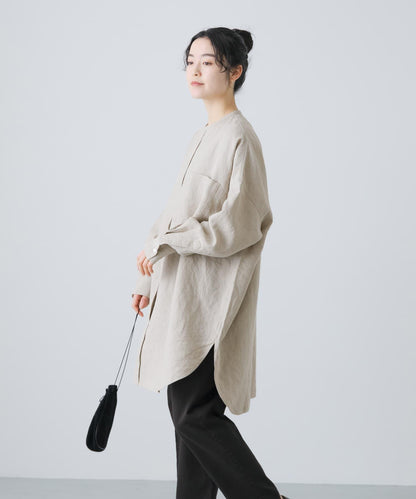 亞麻長款襯衫