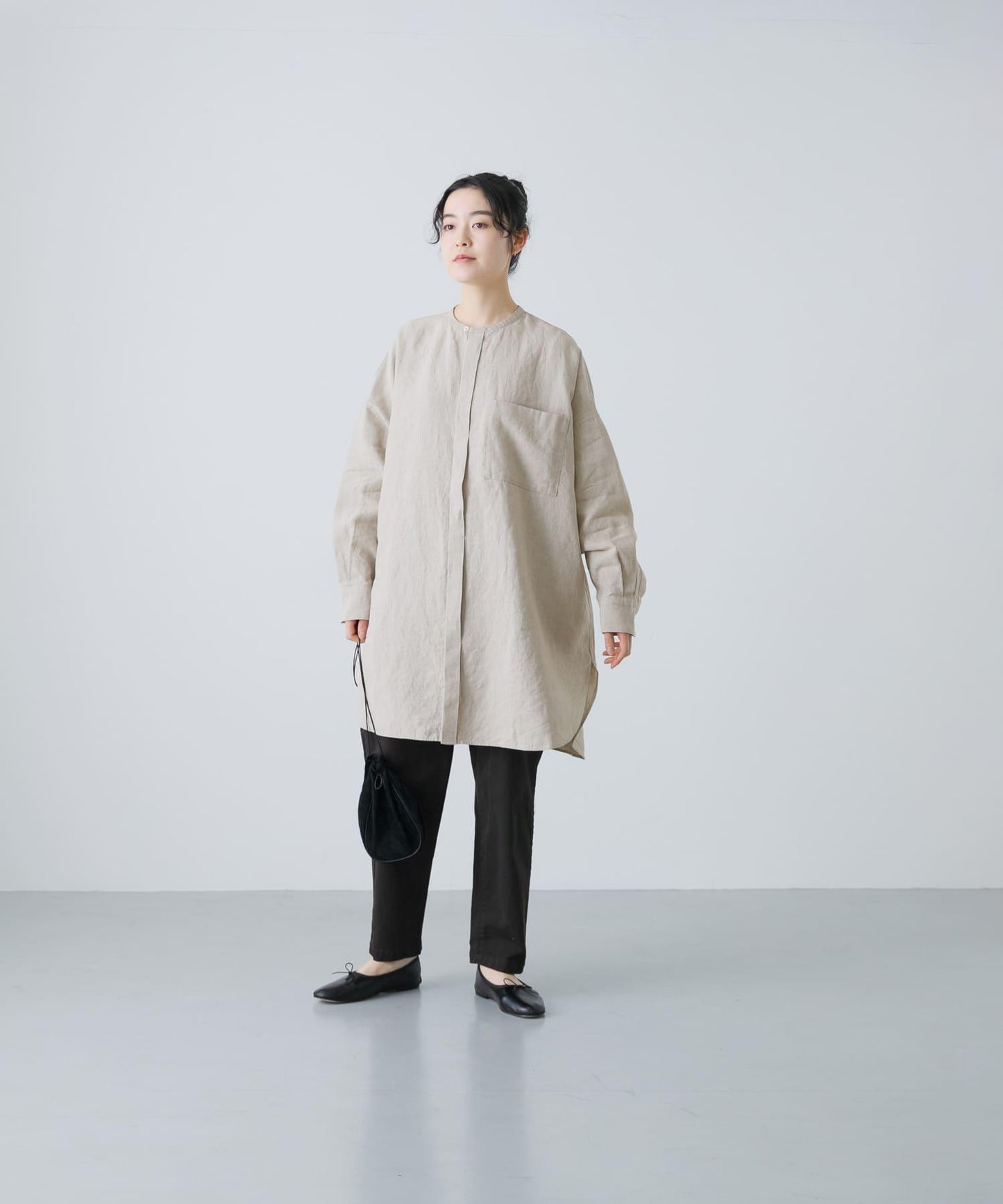 亞麻長款襯衫