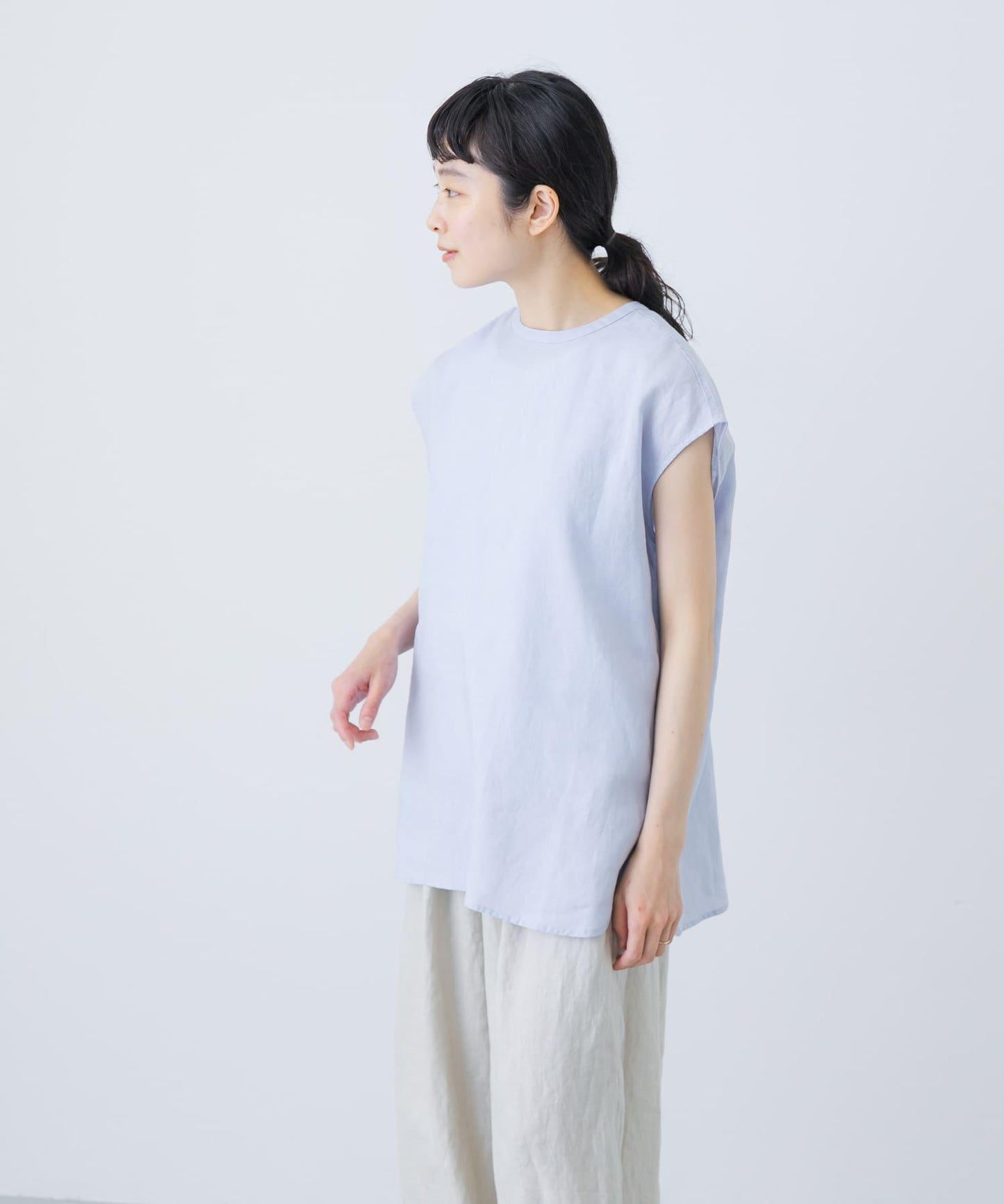 亞麻法式圓領