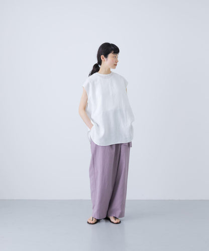 亞麻法式圓領