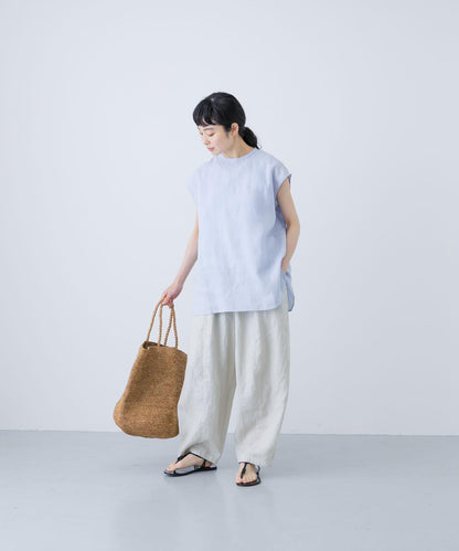 亞麻法式圓領