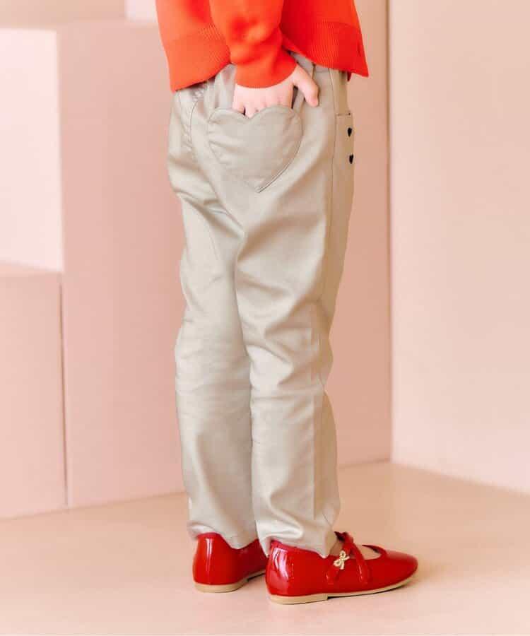 愛心刺繡修身可愛長褲 10分丈