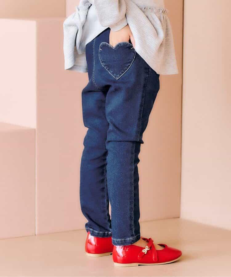 愛心刺繡修身可愛長褲 10分丈