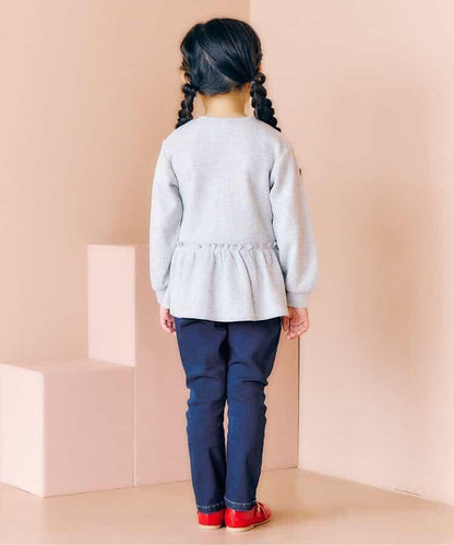 愛心刺繡修身可愛長褲 10分丈