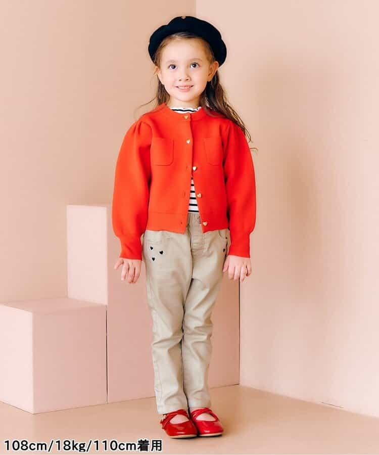 愛心刺繡修身可愛長褲 10分丈