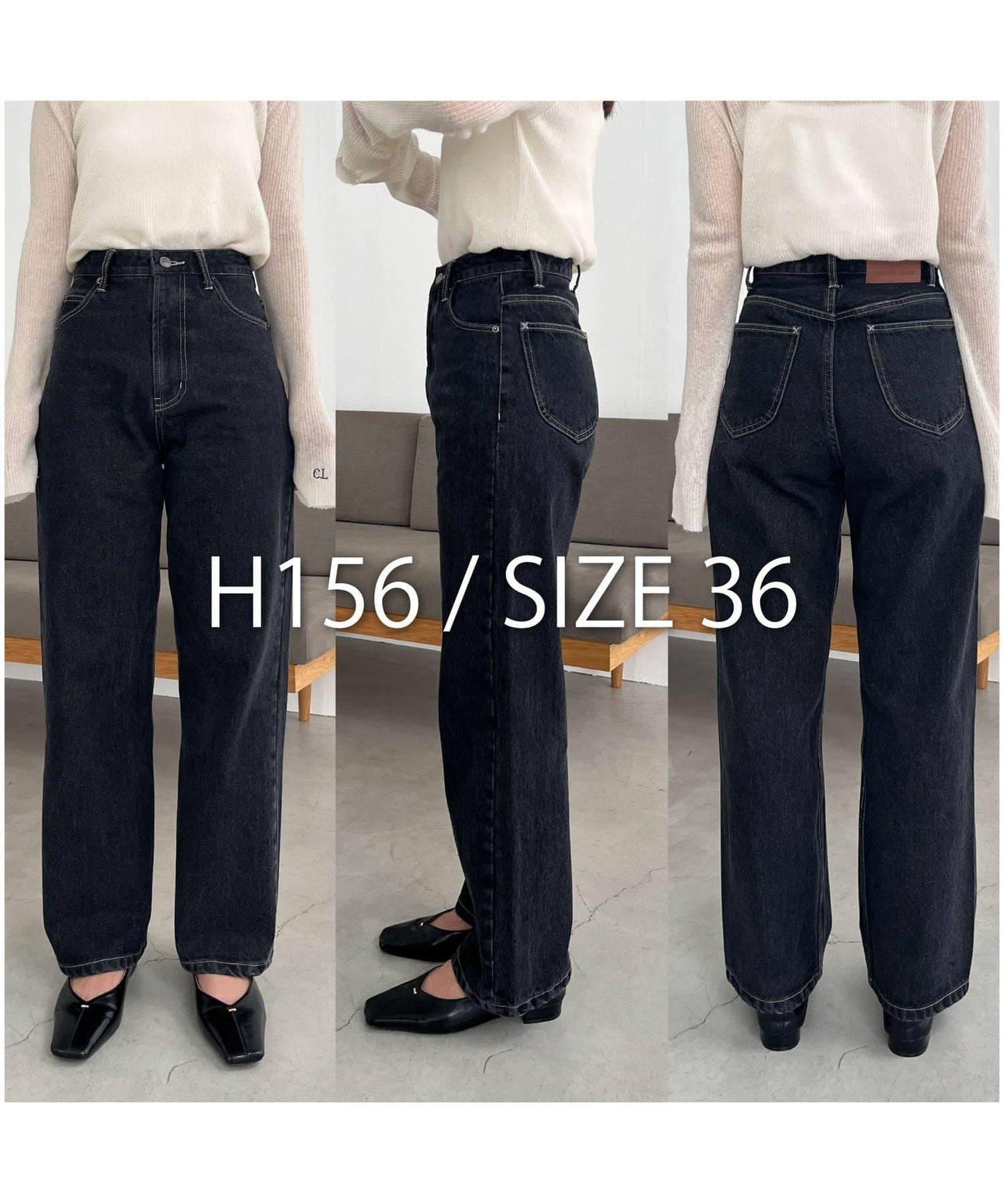 【人氣單品升級◎】13oz高腰直筒牛仔褲