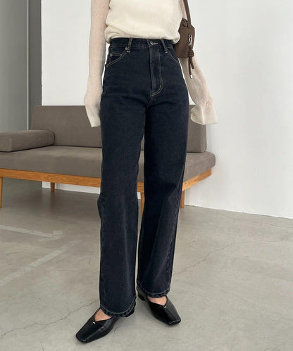 【人氣單品升級◎】13oz高腰直筒牛仔褲