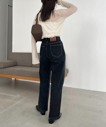 【人氣單品升級◎】13oz高腰直筒牛仔褲