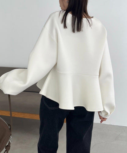 【顯瘦提臀】荷葉邊拉鍊開衫