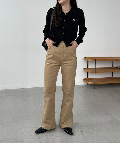 【可疊穿】燈芯絨喇叭褲