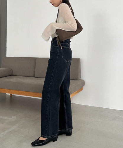 【人氣單品升級◎】13oz高腰直筒牛仔褲