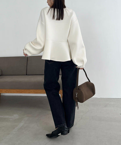 【顯瘦提臀】荷葉邊拉鍊開衫