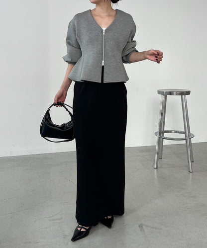 【顯瘦提臀】荷葉邊拉鍊開衫