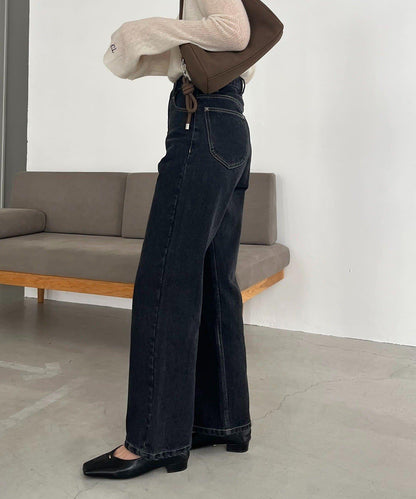 【人氣單品升級◎】13oz高腰直筒牛仔褲