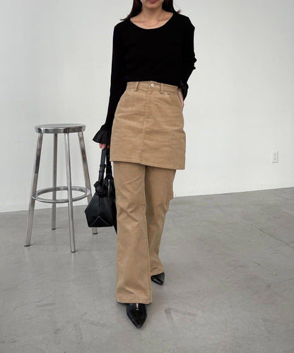 【可疊穿】燈芯絨喇叭褲