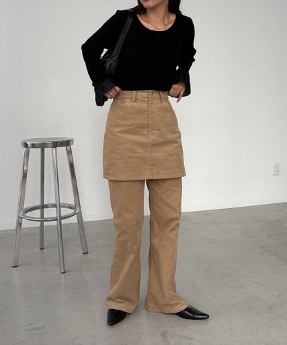 【可疊穿】燈芯絨喇叭褲