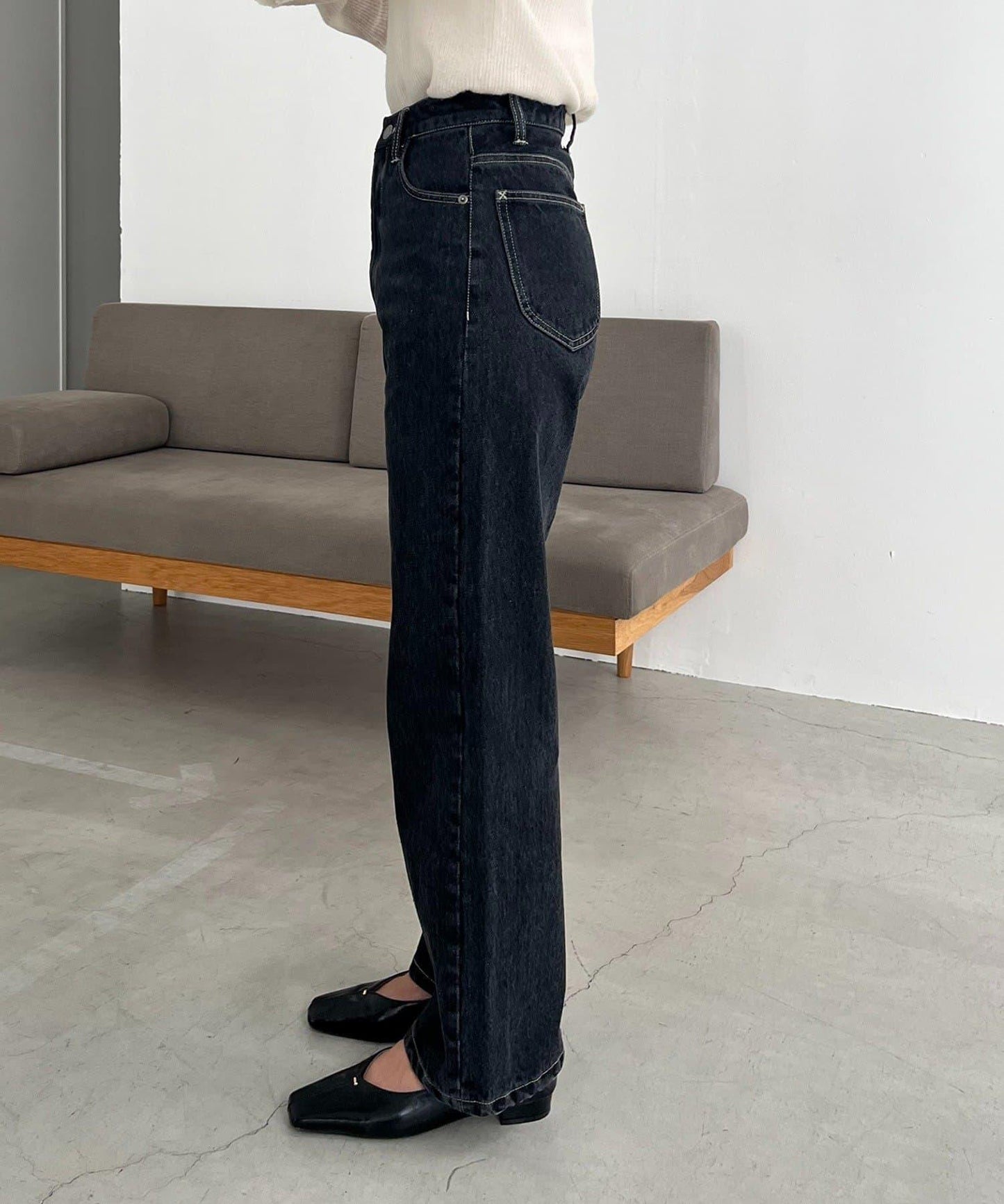 【人氣單品升級◎】13oz高腰直筒牛仔褲