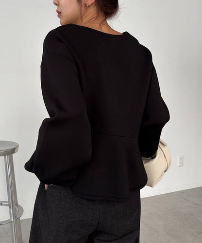 【顯瘦提臀】荷葉邊拉鍊開衫