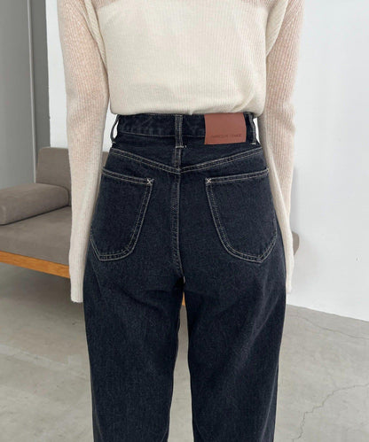 【人氣單品升級◎】13oz高腰直筒牛仔褲