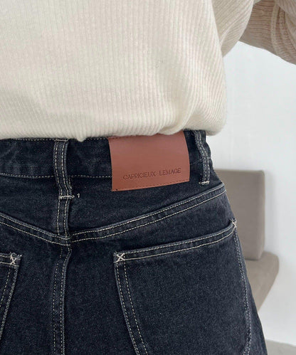 【人氣單品升級◎】13oz高腰直筒牛仔褲