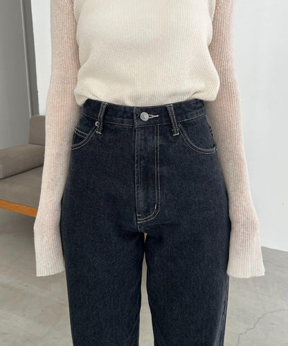 【人氣單品升級◎】13oz高腰直筒牛仔褲