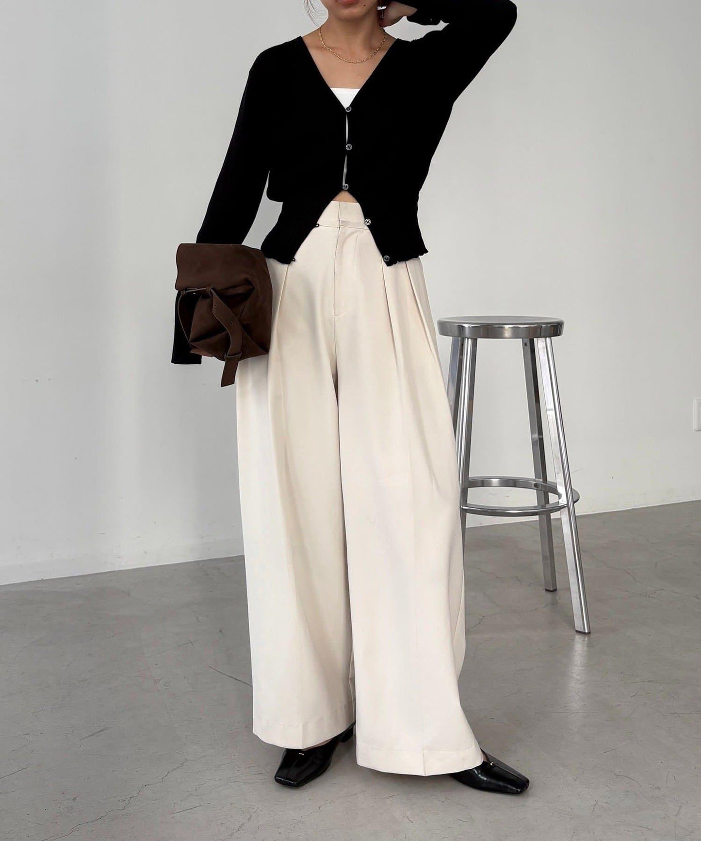 【顯瘦效果◎】下襬抽繩羅紋開衫