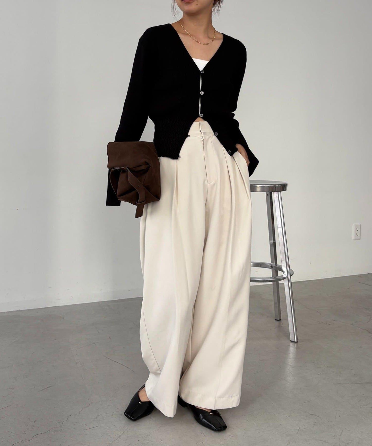 【顯瘦效果◎】下襬抽繩羅紋開衫