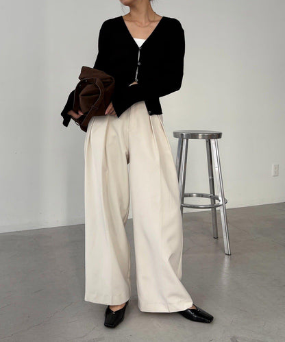 【顯瘦效果◎】下襬抽繩羅紋開衫