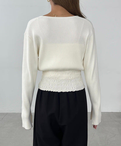 【顯瘦效果◎】下襬抽繩羅紋開衫