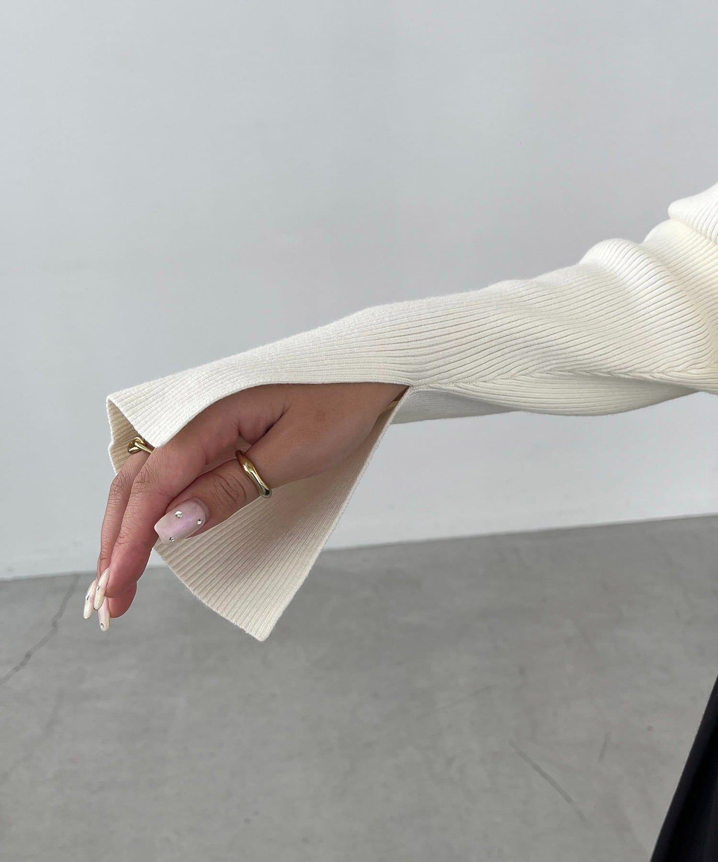 【顯瘦效果◎】下襬抽繩羅紋開衫