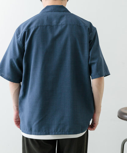 圖案刺繡涼感短袖襯衫