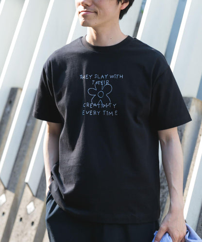 字母刺繡T恤 creativity