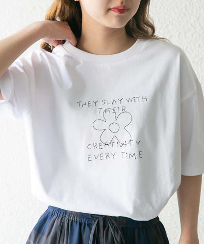 字母刺繡T恤 creativity