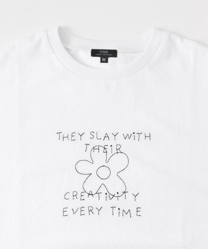 字母刺繡T恤 creativity