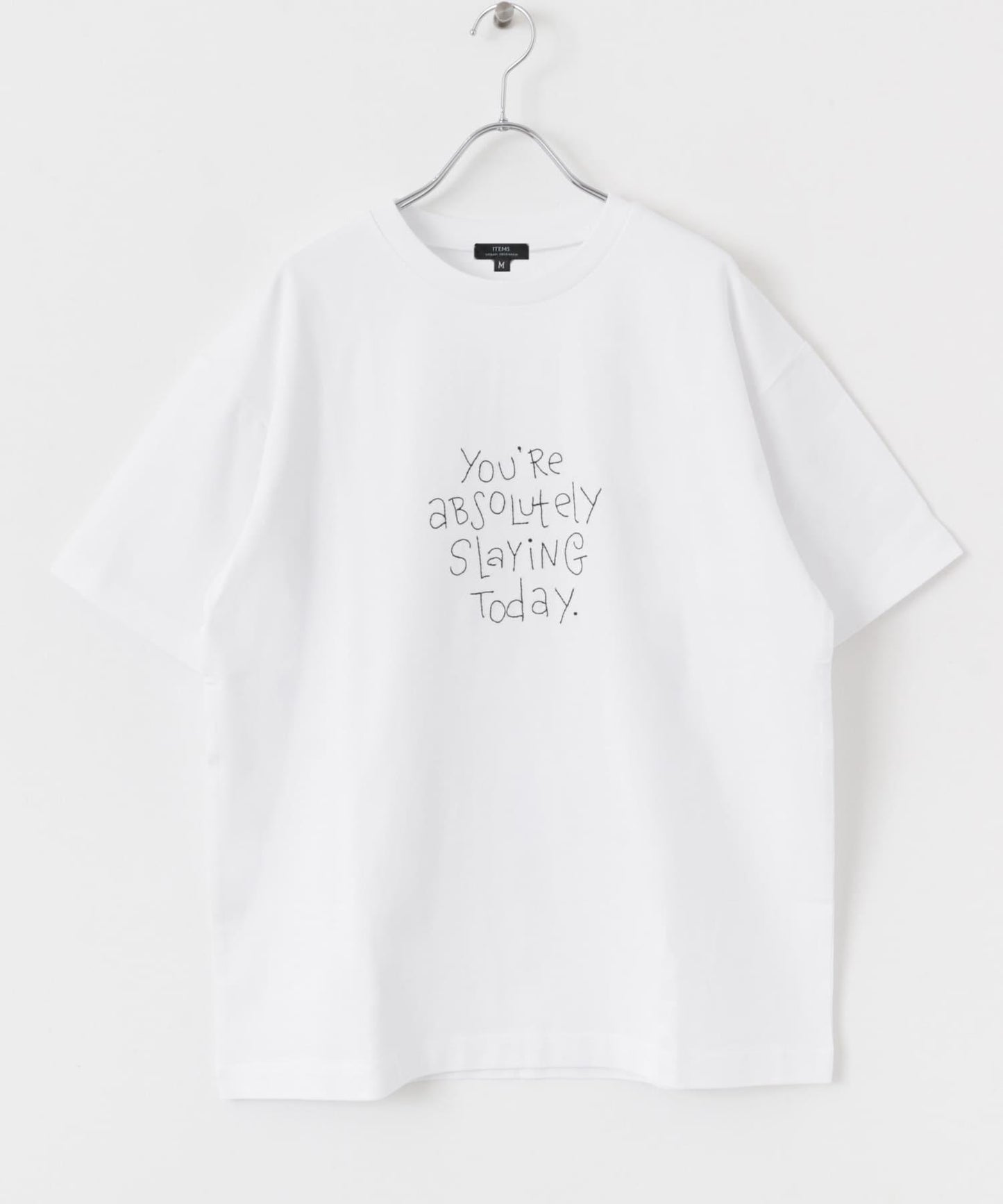 字母刺繡T恤 slaying today