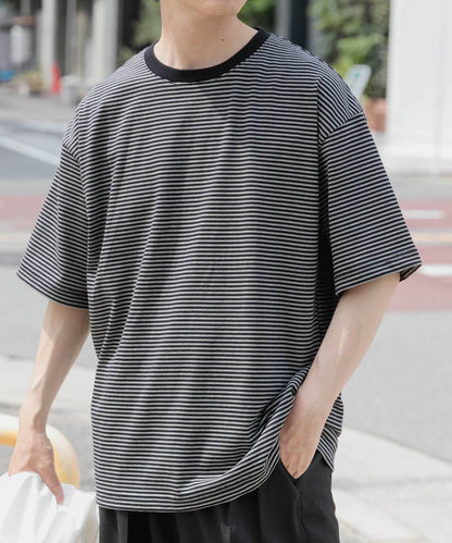 細條紋天竺棉短袖T恤