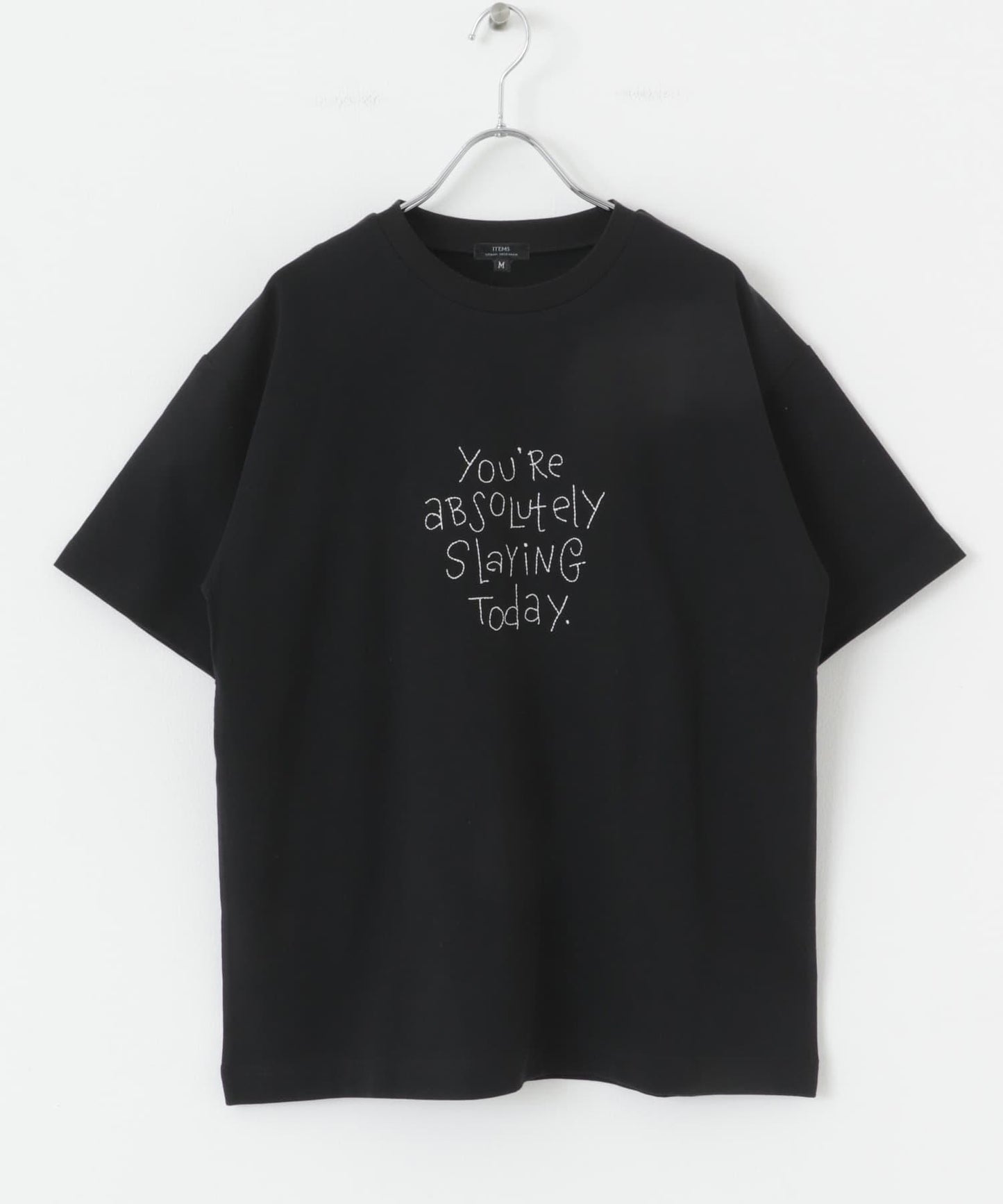 字母刺繡T恤 slaying today