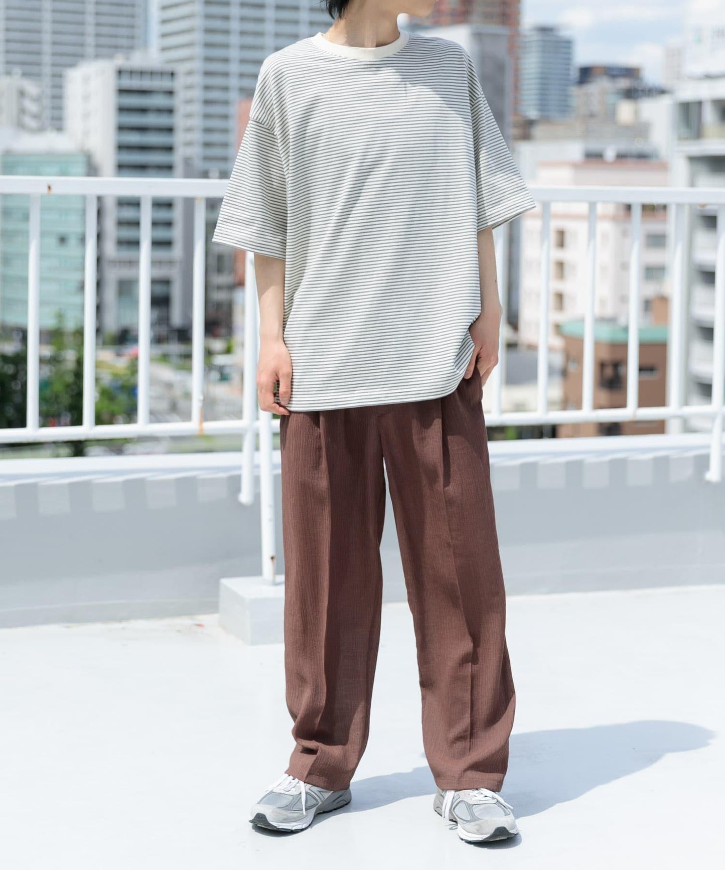 細條紋天竺棉短袖T恤