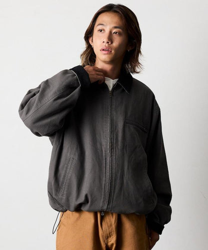 寬鬆版型燈芯絨拼接鴨絨夾克