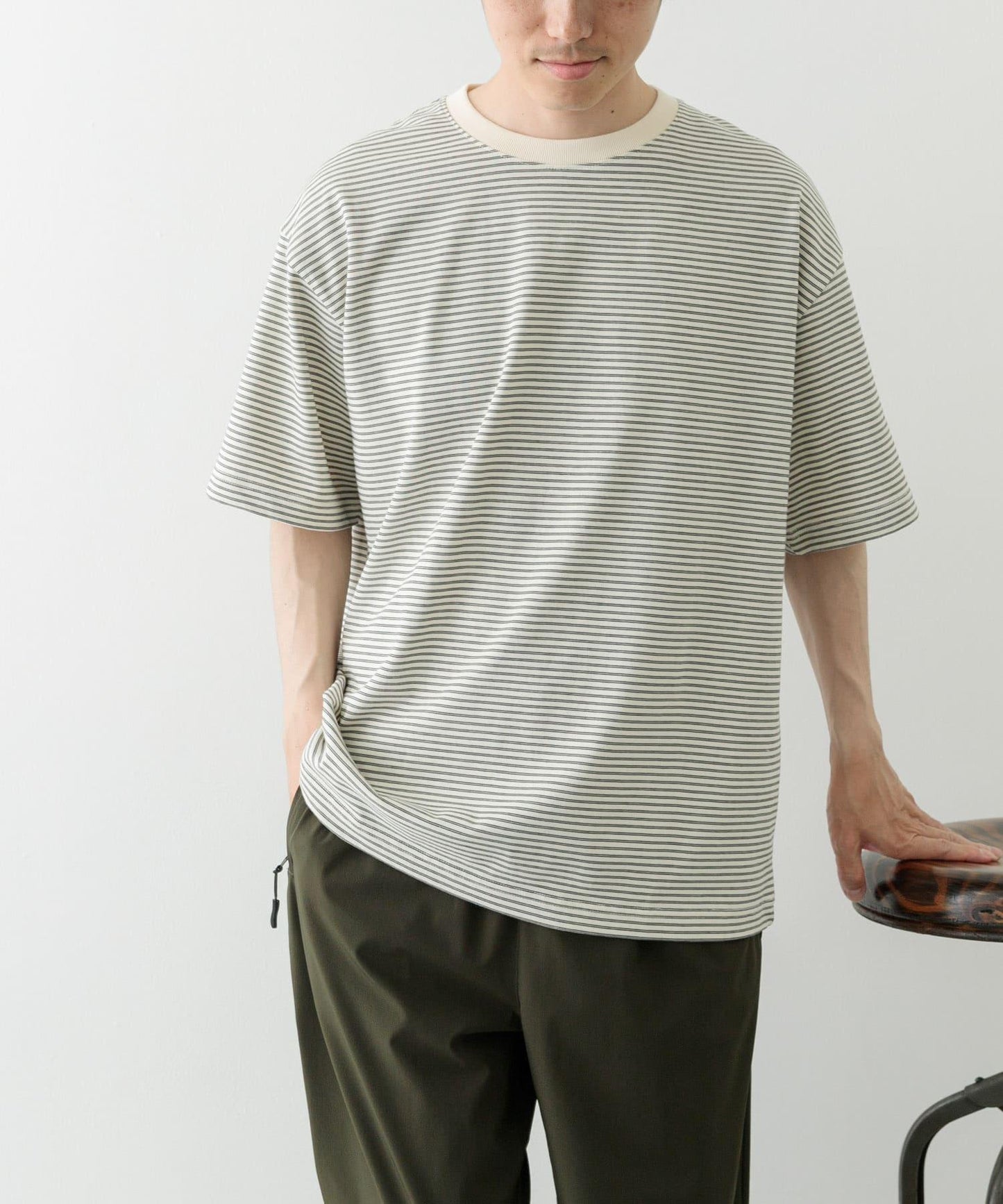 細條紋天竺棉短袖T恤