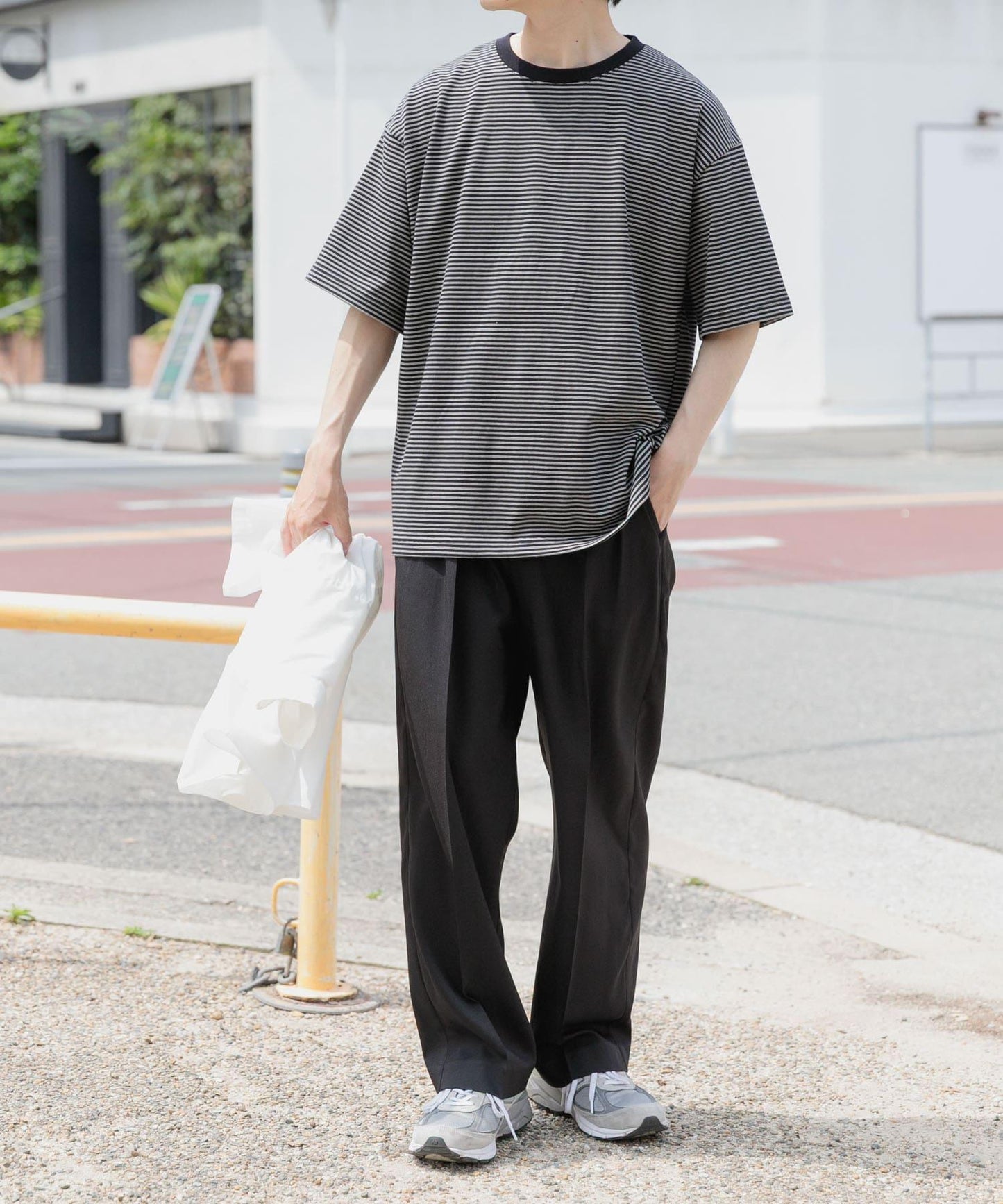 細條紋天竺棉短袖T恤
