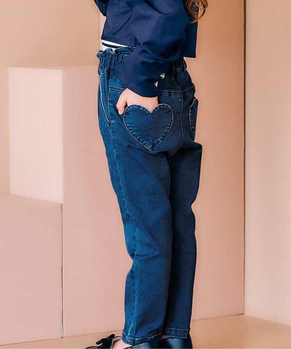 愛心口袋可愛長褲 10分丈