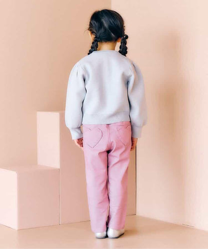 愛心口袋可愛長褲 10分丈