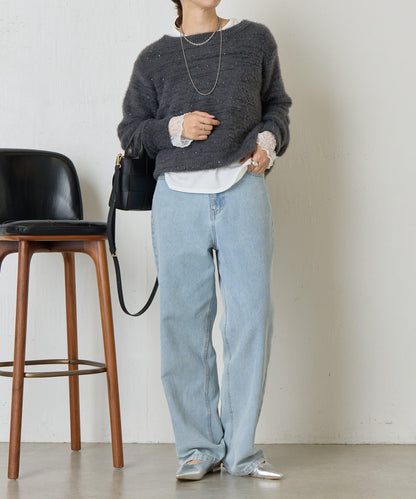 袖口蕾絲針織衫