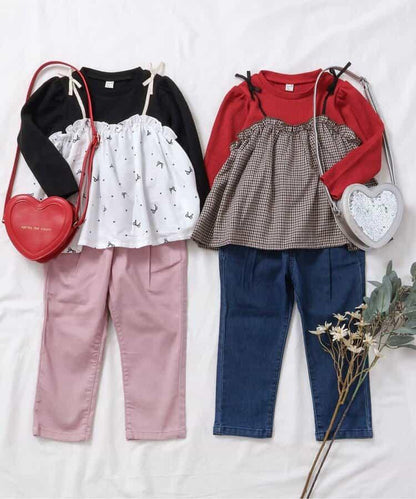 愛心口袋可愛長褲 10分丈