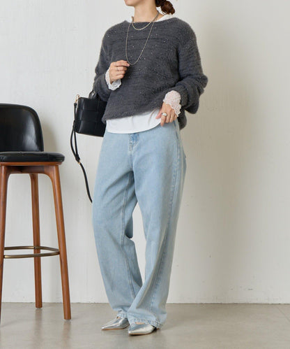 袖口蕾絲針織衫