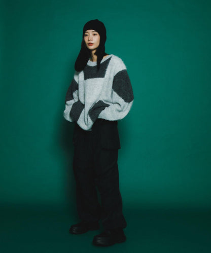 長款翻邊針織帽